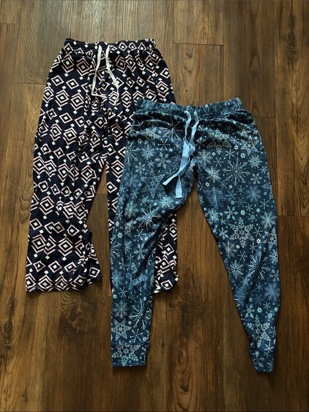 TWO FOR ONE! Women Navy Patterned Pajama Pants Duo